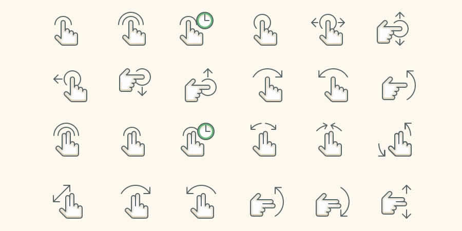 Gesture Icons mobile app development designer