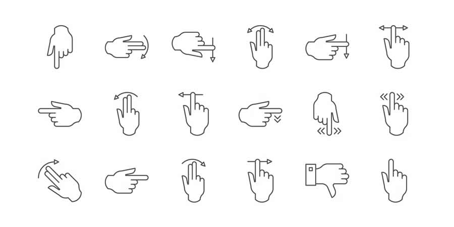 Touch Gesture Icons