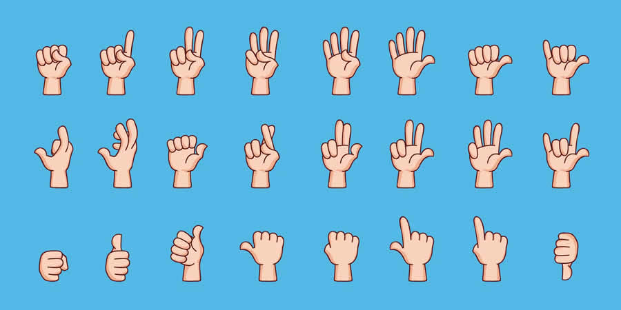 Cartoon Hand Gesture Collection