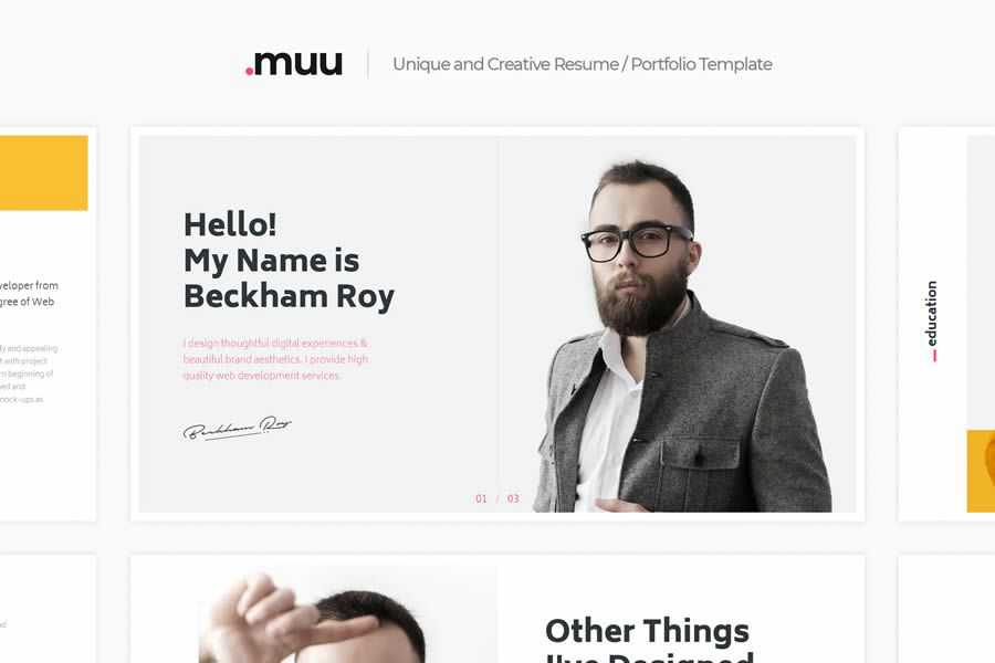 MUU vCard free resume html templates cv