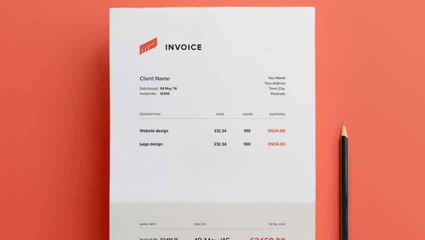 Freelance Invoice Template Illustrator AI