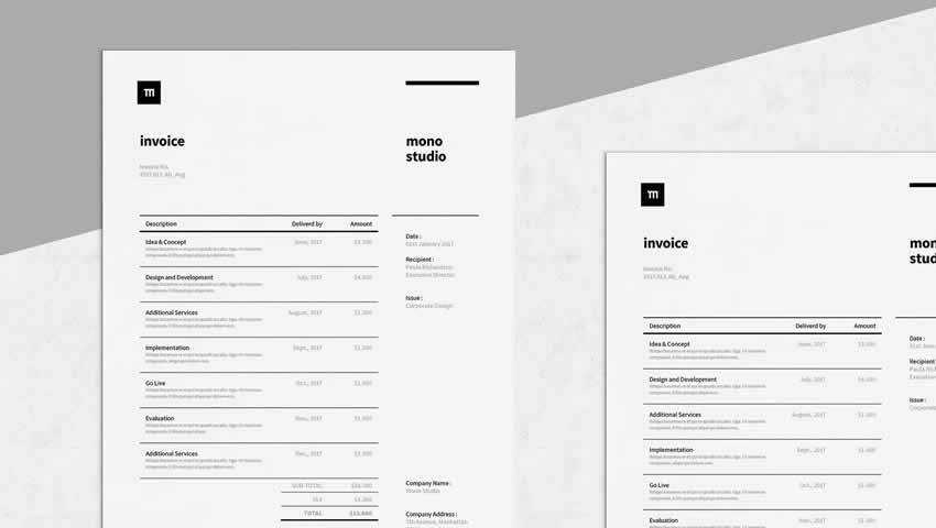 Invoice Template AI EPS INDD PSD