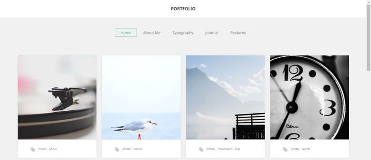 Photographer Portfolio grid animation free joomla template