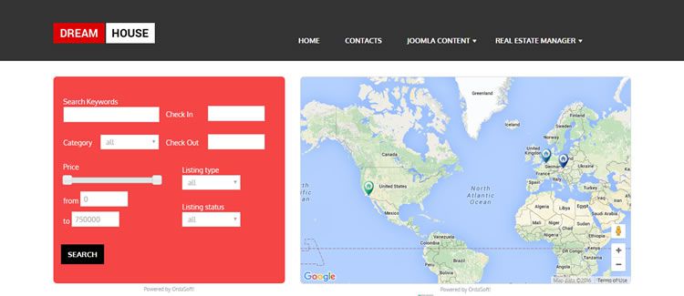 Dream House real estate bootstrap free joomla template