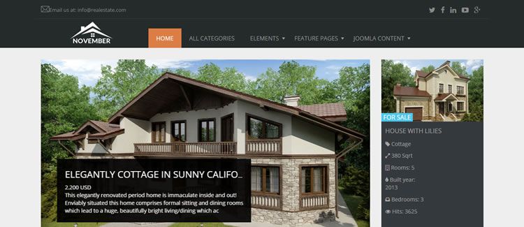 Real Estate November free joomla template