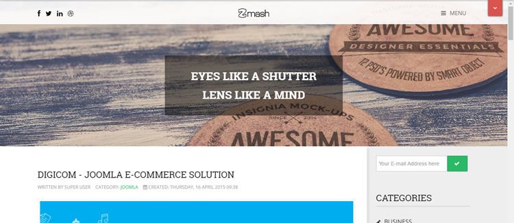 Zmash Expose Framework Bootstrap free joomla template