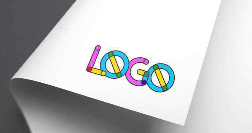 Full-Color Logo Mockup Photoshop PSD Free