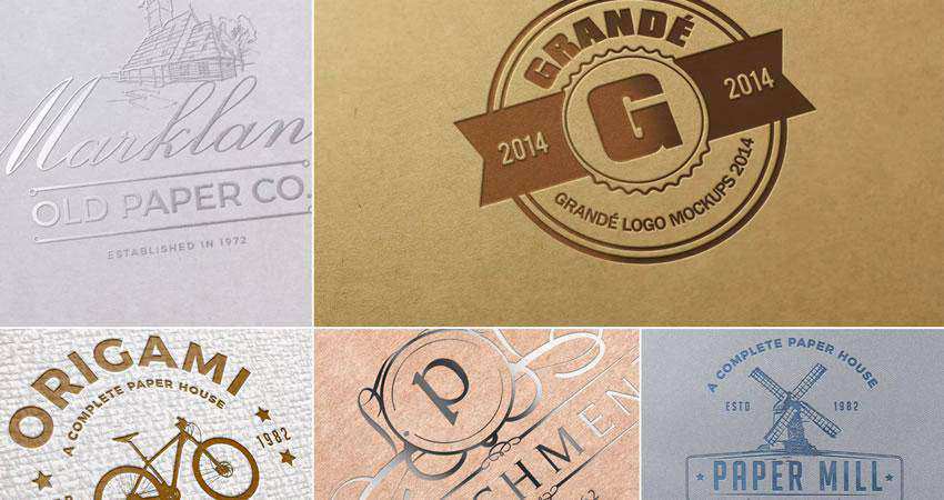 Paper Logo Mockup Templates Photoshop PSD Free