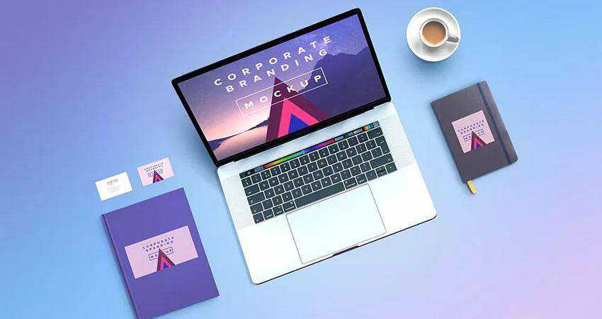 MacBook Corporate Branding free macbook mockup template psd photoshop