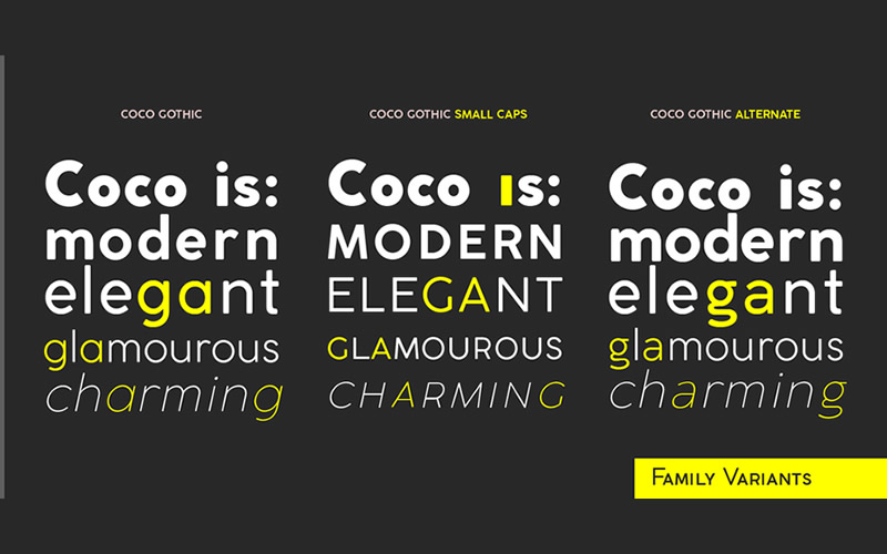 Coco Gothic free minimal font design typecase typography