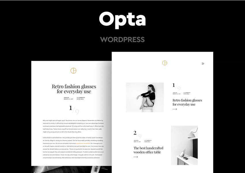 opta wordpress theme blog minimal design clean