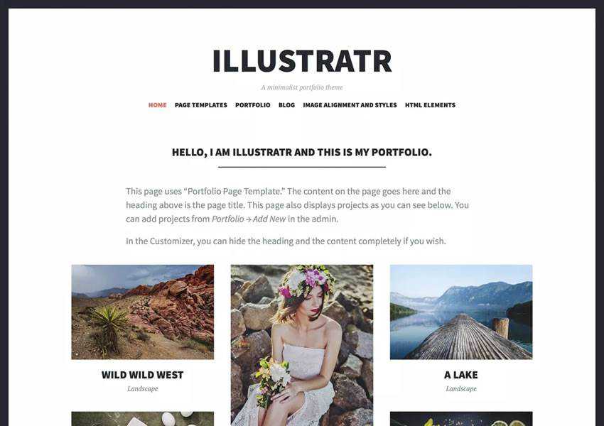 Illustratr free wordpress theme wp responsive blog minimal design minimalist lightweight