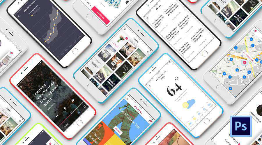 Portal free mobile app ui kit Photoshop PSD psd ios android