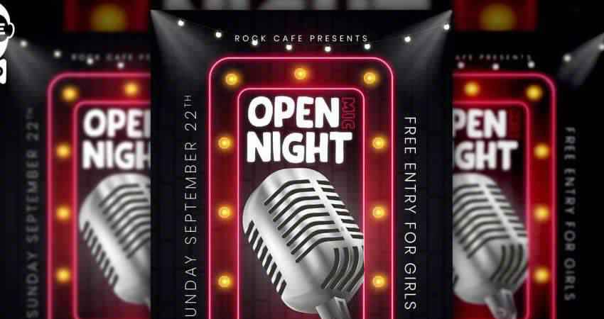 Open Mic Night Flyer Template Photoshop PSD