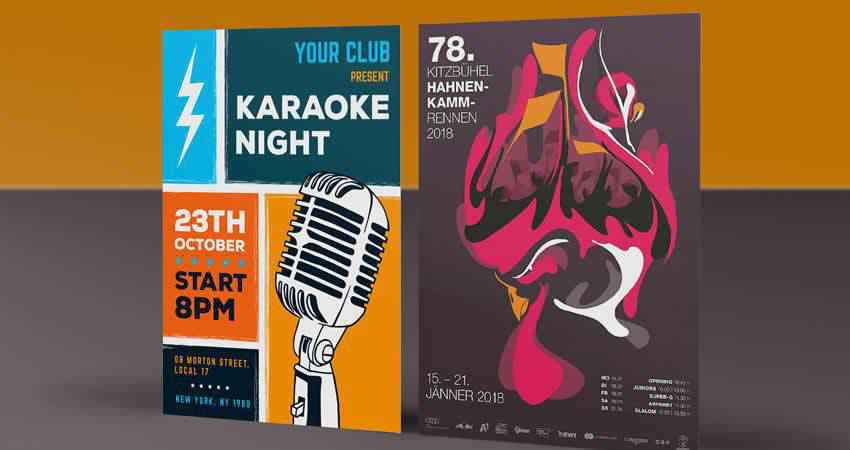 Karaoke Night Flyer Template Mockup Template Photoshop PSD