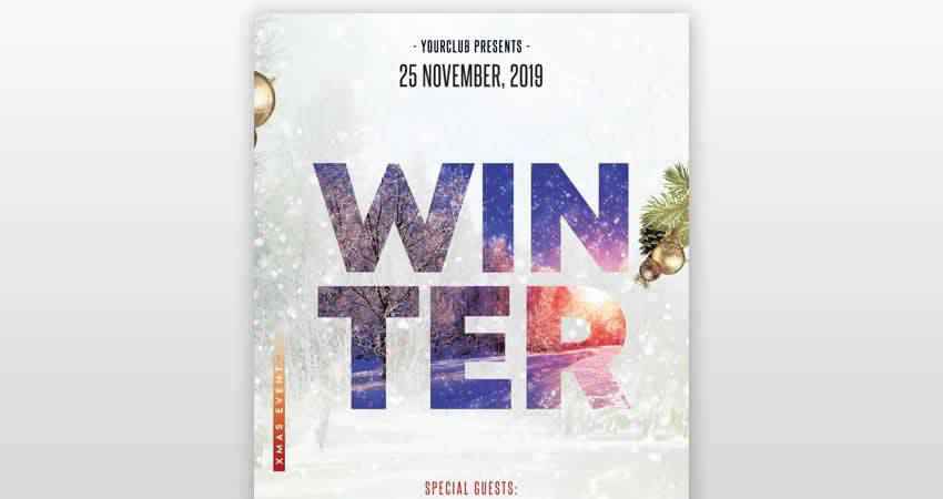 Winter Season Club Flyer Template Photoshop PSD