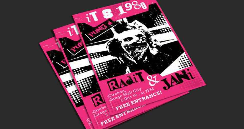 Punk Music Flyer Template AI Illustrator EPS