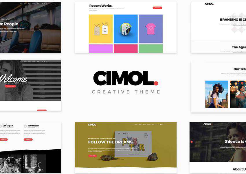 Cimol portfolio wordpress theme one-page single page scroll