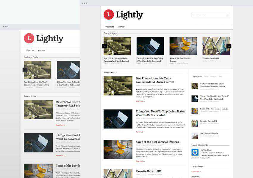 Lightly free wordpress theme wp responsive personal blog blogger blogging