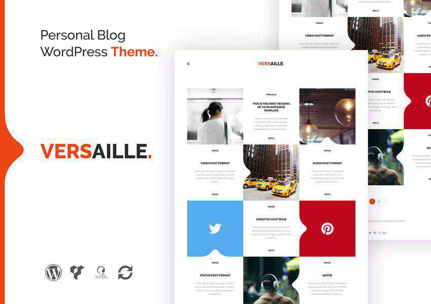 Versaille wordpress theme personal blog blogger blogging