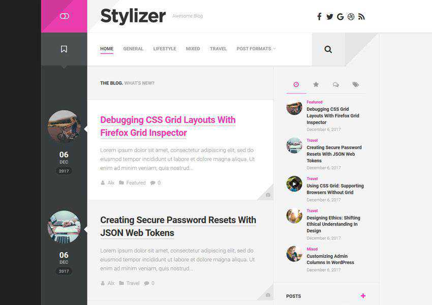 Stylizer free wordpress theme wp responsive personal blog blogger blogging