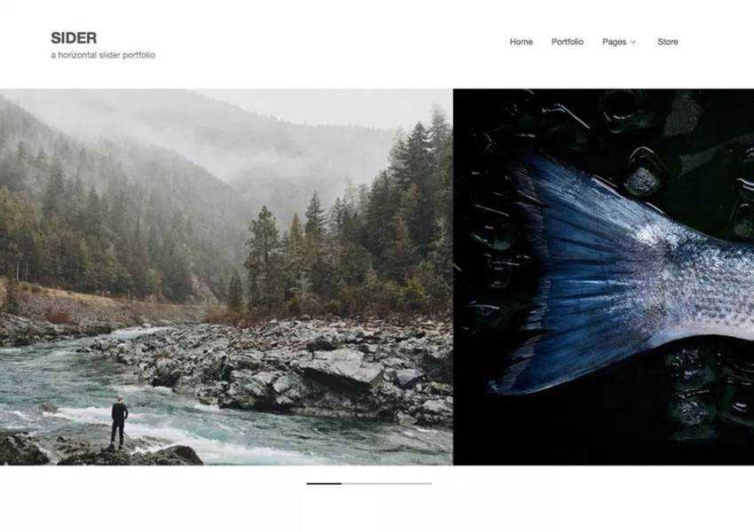 Sider Horizontal Scrolling free wordpress theme wp responsive photographer portfolio camera