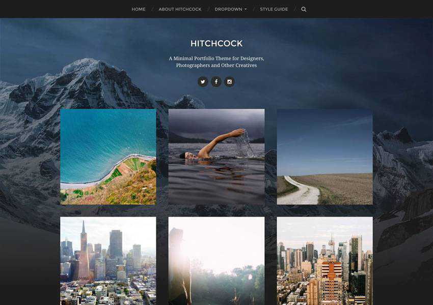 Hitchcock Portfolio Designer free wordpress theme wp responsive photographer portfolio camera