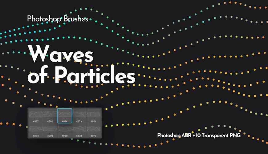 Waves of Particles abstract fractal geometrical photoshop brushes free