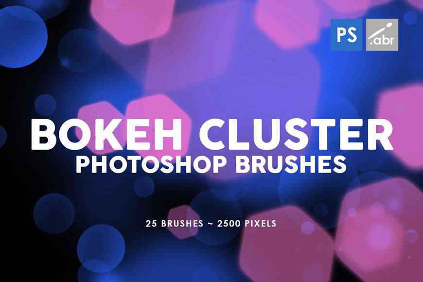 Bokeh Cluster light streak effect photoshop brushes free