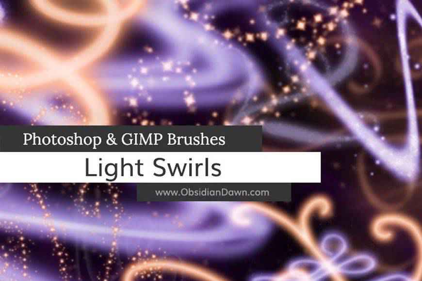 Light Swirl streak effect photoshop brushes free