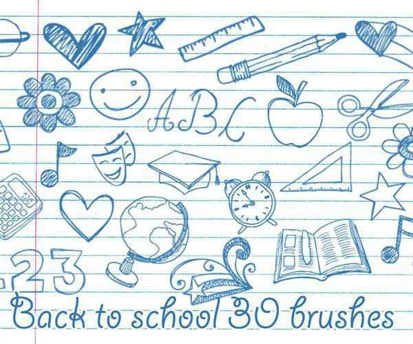 School scribble doodle sketch photoshop brush free