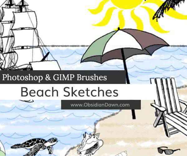 Beach Sketches scribble doodle sketch photoshop brush free