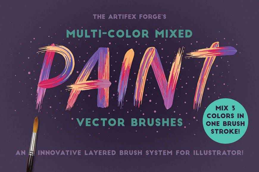 Multi-Color Mixed Paint scribble doodle sketch photoshop brush