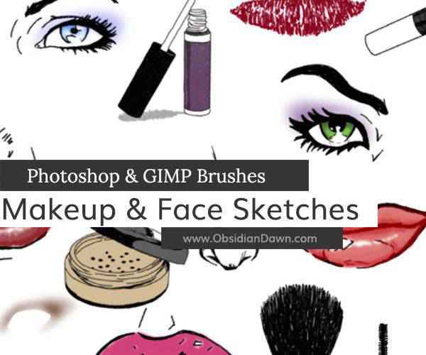 Makeup Face scribble doodle sketch photoshop brush free