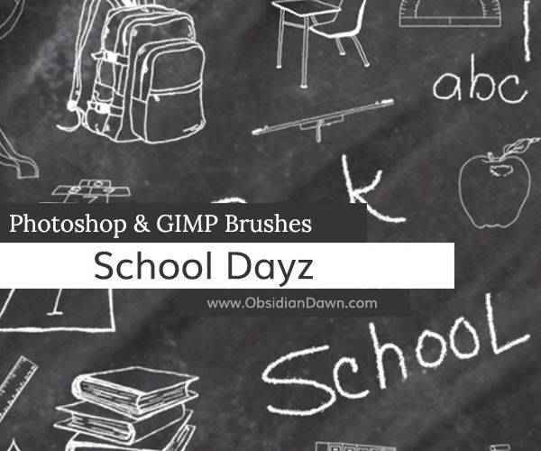 School Dayz scribble doodle sketch photoshop brush free