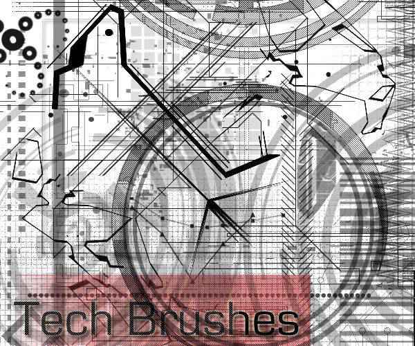 100 technology tech industrial photoshop brushes free