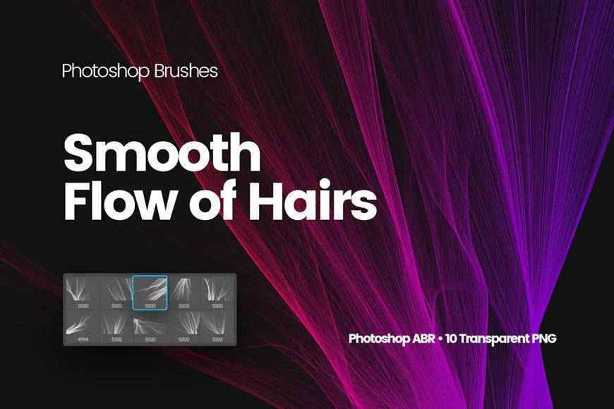 Digital Smooth Flow of Hairs technology tech industrial photoshop brushes free