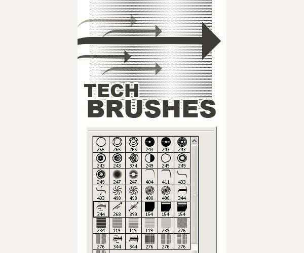 Mega Pack technology tech industrial photoshop brushes free