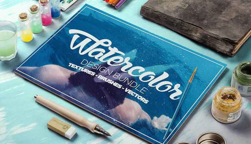 Design Bundle watercolor photoshop brushes free