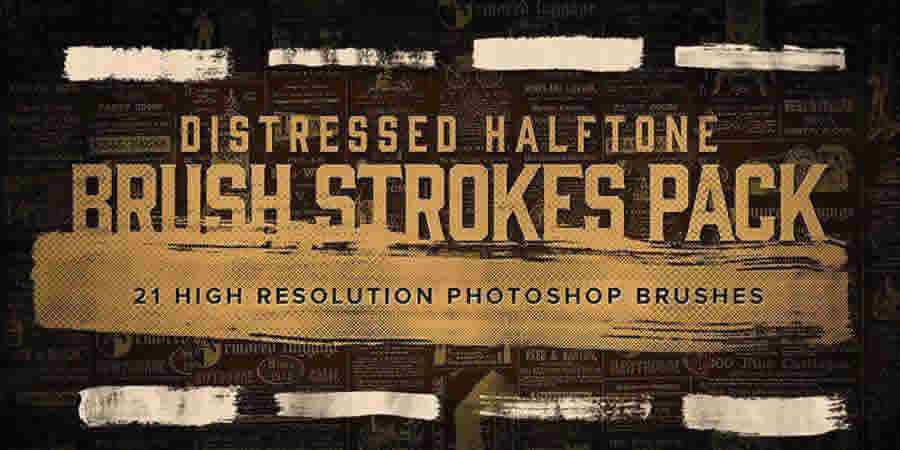 Distressed Halftone Brush Strokes ABR