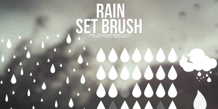 Rain Photoshop Brush Set