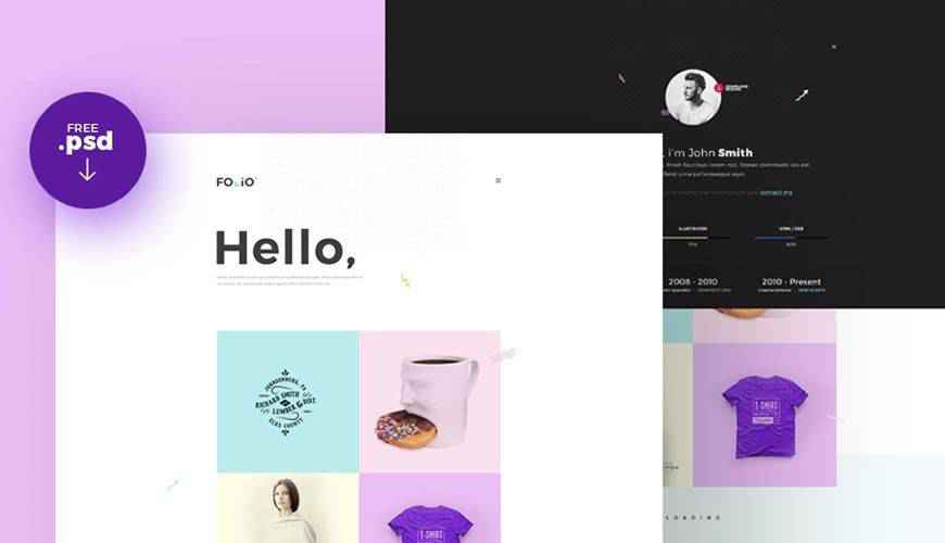 Folio Homepage  PSD Web Template Adobe Photoshop