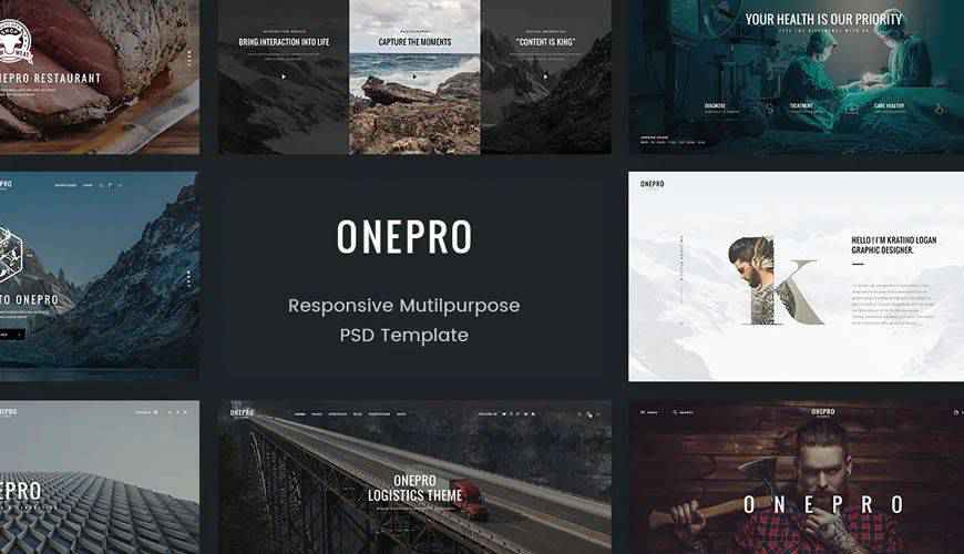 OnePro Creative Multipurpose  PSD Web Template Adobe Photoshop