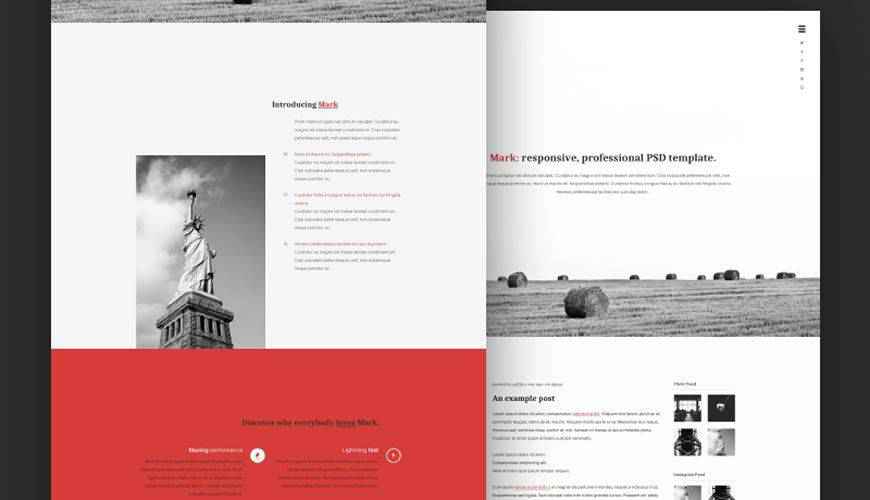 Mark PSD Personal Web Template Adobe Photoshop