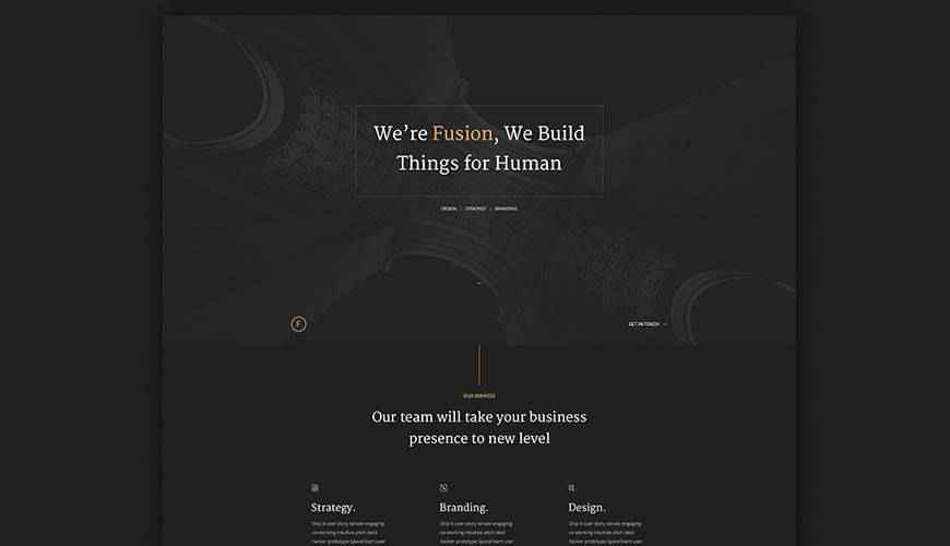 Fusion PSD Portfolio Web Template Adobe Photoshop