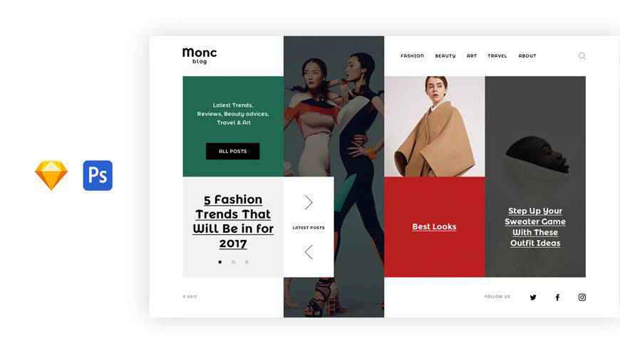 Monc Blog  PSD Web Template Adobe Photoshop