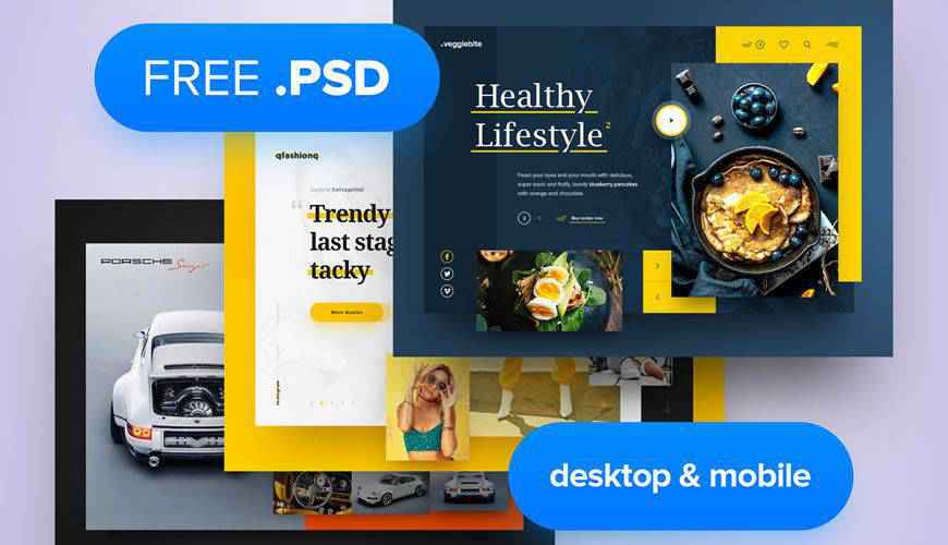 Desktop Mobile PSD Web Template Adobe Photoshop