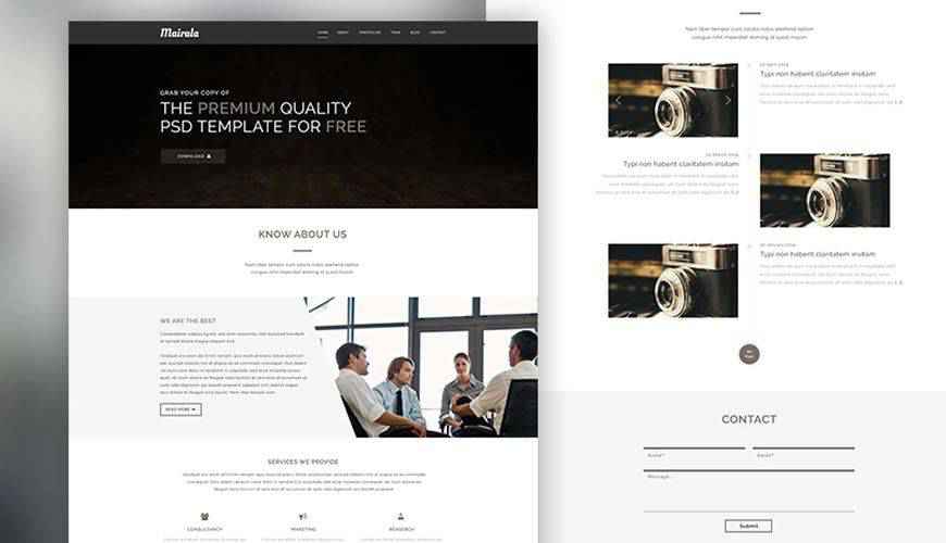 One-Page Corporate Agency PSD Web Template Adobe Photoshop