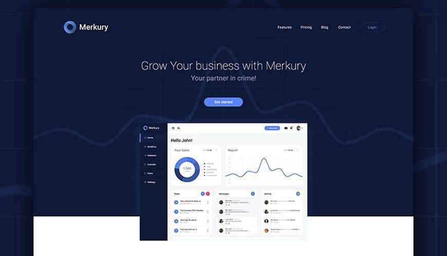 Merkury Business PSD Web Template Adobe Photoshop