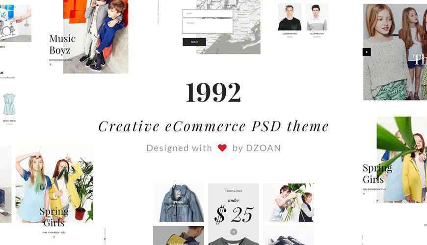 1992 Creative e-Commerce PSD Web Template Adobe Photoshop